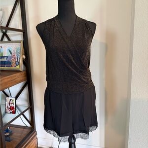 Liu Jo Black and Gold Textured jumpsuit